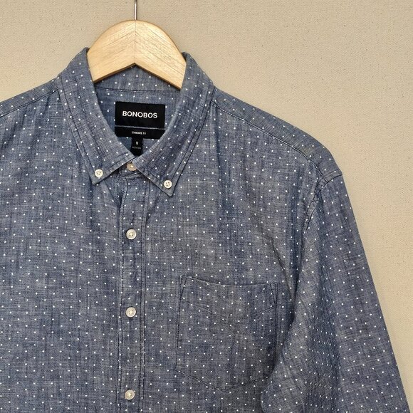 Bonobos Chambray Button Down Standard Fit M - Picture 1 of 7